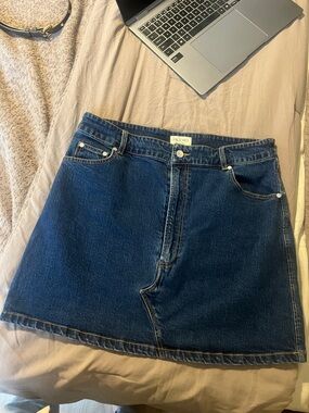 Pilcro by Anthropologie Indigo Denim A-Line Mini Skirt